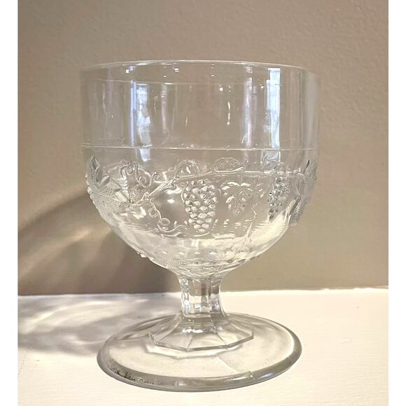 Vintage Pattern Glass Buttermilk Goblet, Sugar Bowl, Set of 3, Various Patterns - Picture 2 of 13